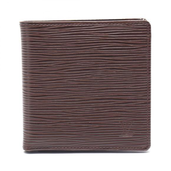 Louis Vuitton Wallet Porte Epi Carte Brown Monet Leather Bifold Bieux - Picture 1 of 7